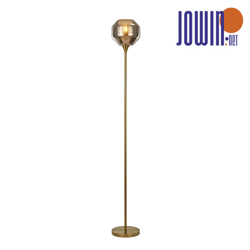 Spálňová medená podlahová lampa