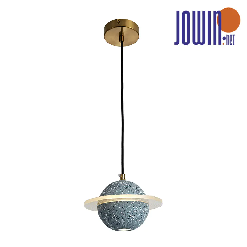 Modrá cementová guľová závesná lampa