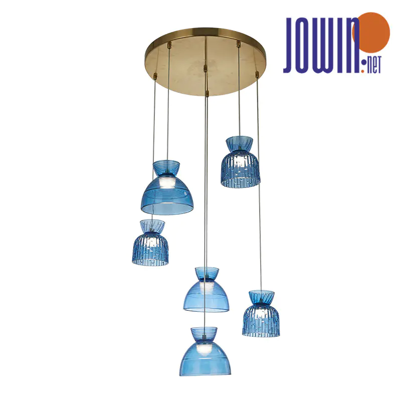 Závesná lampa Fantasy Bowl s modrým krídlom