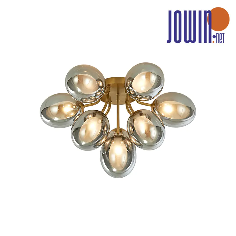 Stropná guľová krištáľová lampa Golden Glow