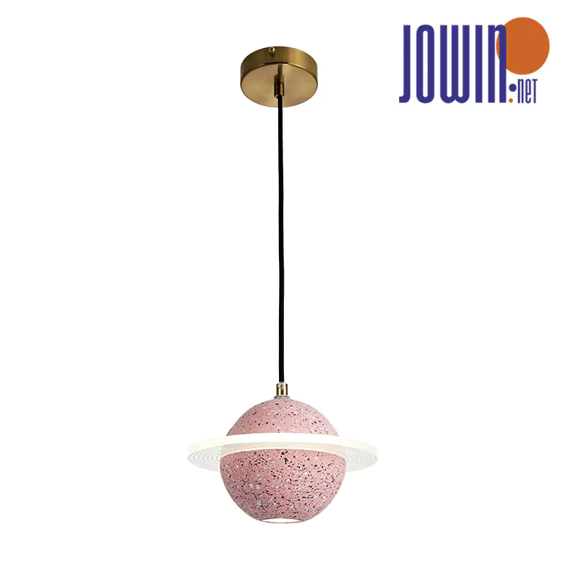 Ružová cementová guľová závesná lampa